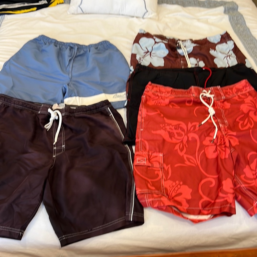 Bundle of All 5 swim trunks sizes Med and Large.